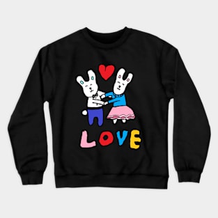 love bunny, rabbits, hand drawing Crewneck Sweatshirt